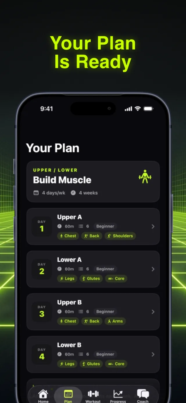 Your Plan home screen