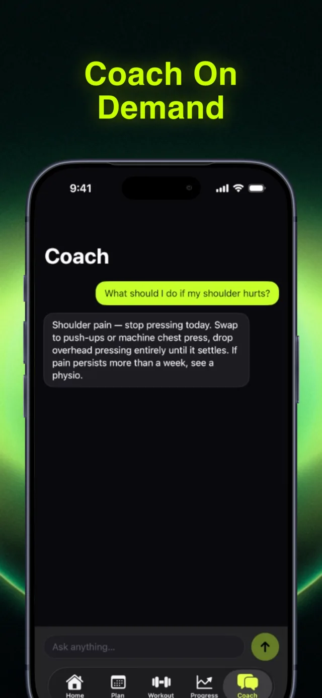 Asking the AI coach mid-workout
